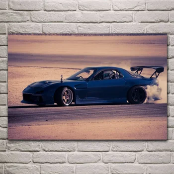 

cool rx 7 sports cars drifting racing Living room home wall modern art decor wood frame fabric posters prints KD544