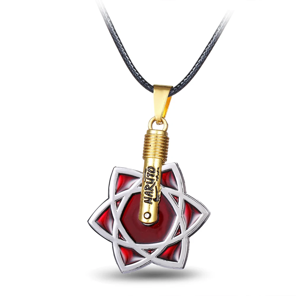 

Anime Naruto Necklace Men Sharingan Sasuke Pendant Necklaces Women Leather Rope Chain collares kolye Metal Jewelry naszyjnik
