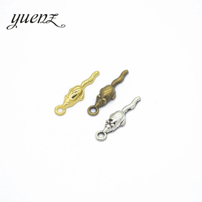 

YuenZ 30pcs Rat Charms Antique Silver Bronze Pendant Fit Bracelets Necklace Jewelry Making DIY Accessories 24*6mm D963