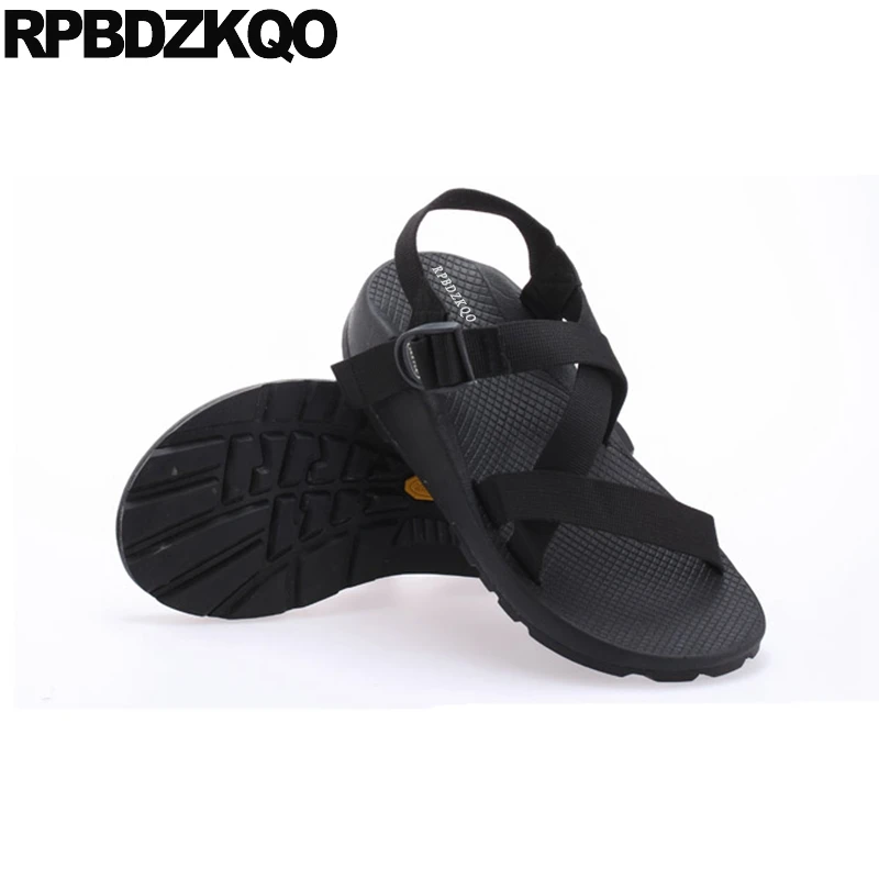 

casual men gladiator sandals summer outdoor 2019 beach flat strap breathable shoes roman designer open toe fashion black nice