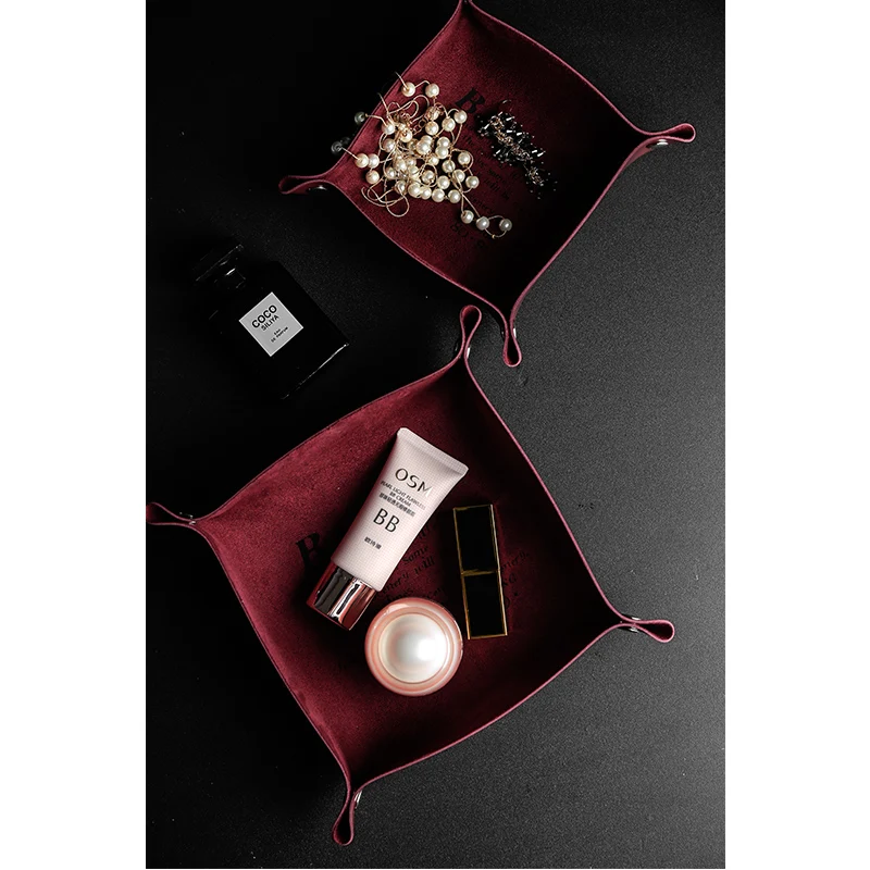 Кожаный Настольный Органайзер в скандинавском стиле, многофункциональная коробка для хранения мелочей/косметики, креативный поднос для хранения ключей