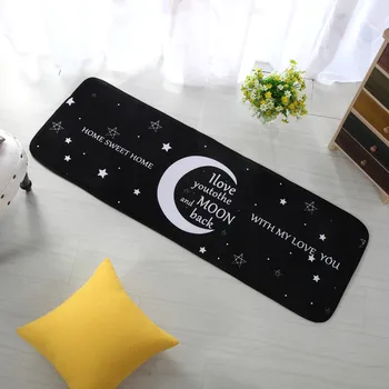 

New Arrive Door Mats for Entrance Door Creative Crescent Moon Pattern black Mats Waterproof Dustproof Bathroom Door Carpets