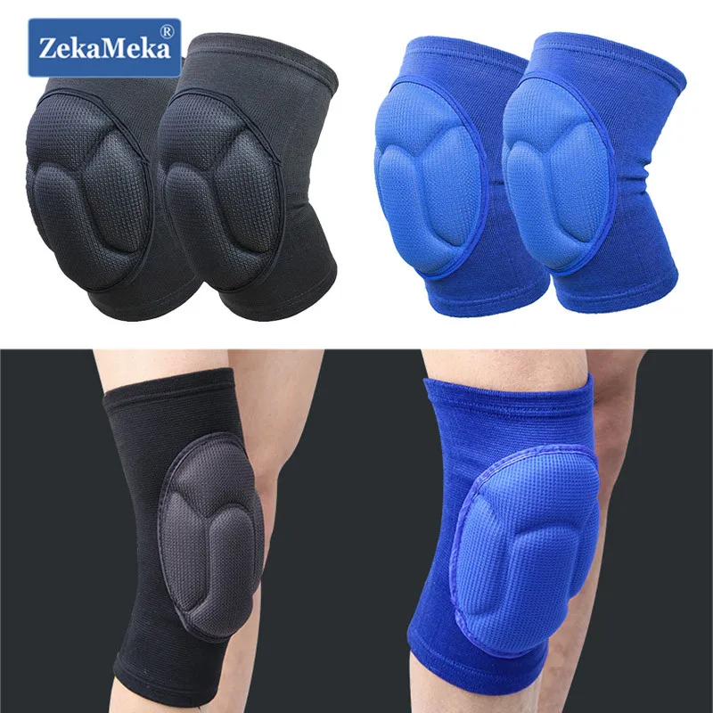 Zekameka 2 قطع سماكة نيباد المتطرفة لاب دعم الركبة حامي الركبة الكوع هدفين ل كرة الطائرة الدراجات الرياضية