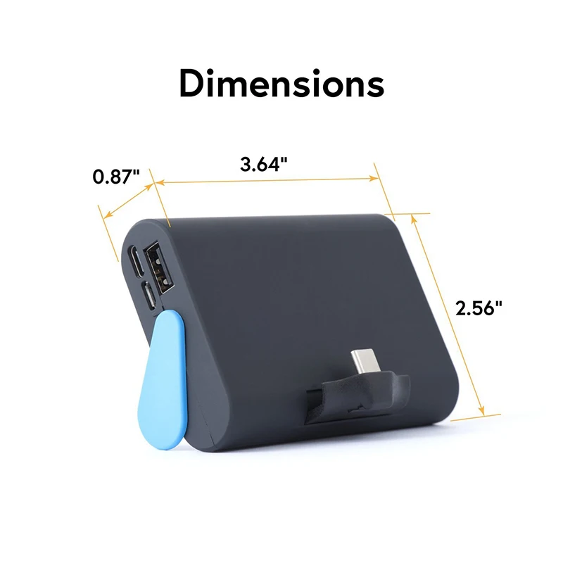 Power Bank 10000mAh портативное зарядное устройство с подставкой, [слот usb type C для nintendo Switch] [5V 3A быстрая Внешняя батарея]