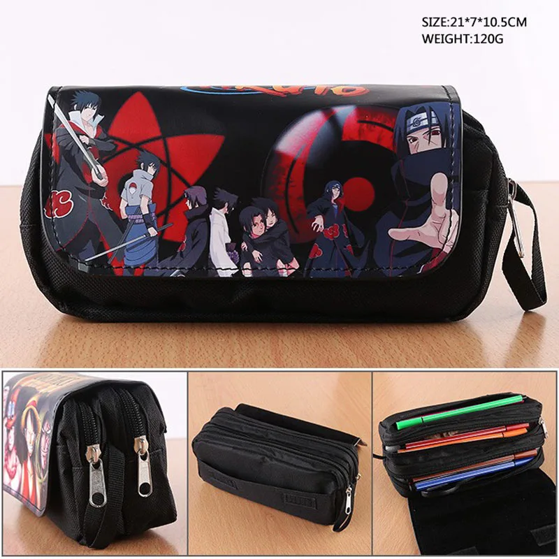 

Anime Naruto Cosmetic Cases Uchiha Itachi Pencil Case Uchiha Sasuke Students Stationery Pouch Hatake Kakashi Gift Bag