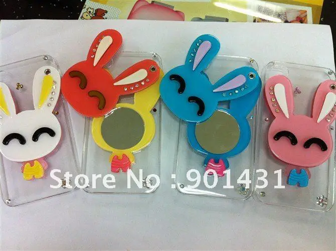 Free Dropshipping! 10PCS/Lot Hidden Mirror Mobile Case for iphone4 4S |