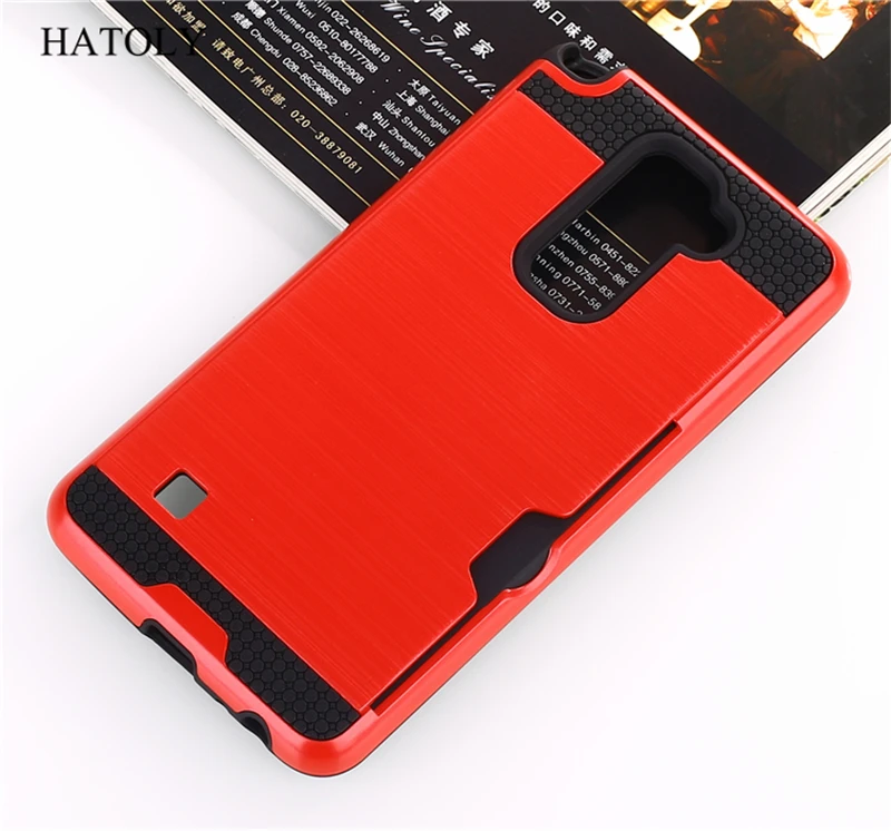 

HATOLY Case For LG Stylus 2 K520tr LS775 Brushed Armor Silicone Rubber Hard Phone Cover for LG LS775 K520 5.7" with Card Slot