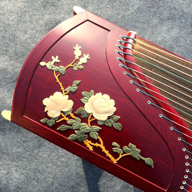 GuZheng корпус из красного дерева рельефный принт профессиональный уровень