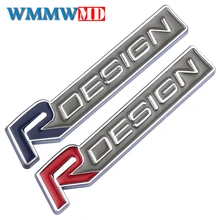 Diseño de coche 3D metal aleación de Zinc R diseño carta emblemas insignias coche pegatina Calcomanía para Volvo RDESIGN V40 V60 C30 S60 S80 S90 XC60