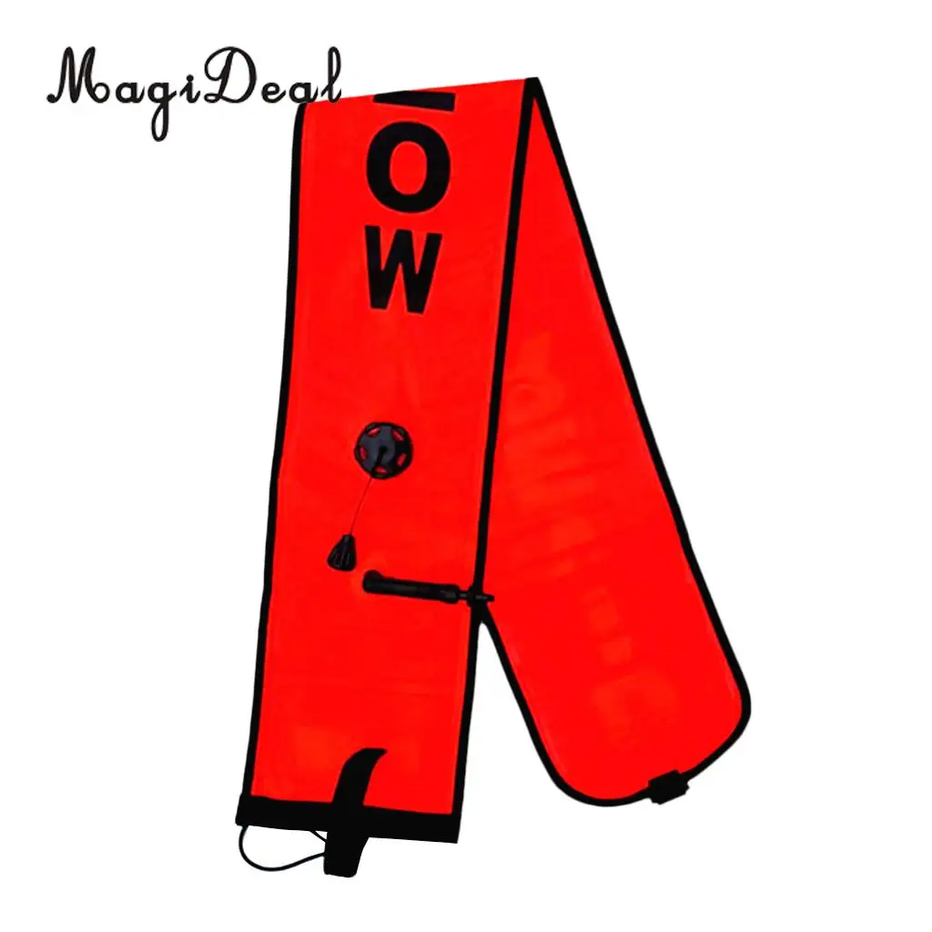 MagiDeal Professional High Visibility Scuba Diving Inflatable Safety Sausage Signal Surface Marker Buoy (SMB) Tube