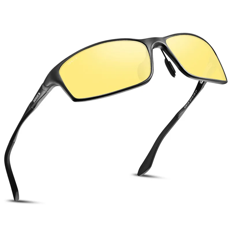 Бренд SOXICK, очки ночного видения, солнцезащитные очки для мужчин и женщин, желтые линзы, классические Антибликовые Защитные очки для вождения, солнцезащитные очки с коробкой - Цвет линз: SO6129