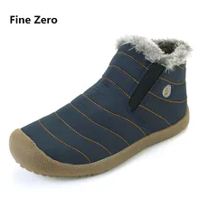 Тонкой Zero Мужская зимняя обувь однотонные зимние сапоги теплые водонепроницаемые лыжные ботинки на нескользящей подошве с хлопчатобумажным утеплителем внутри Большие большой размер: 46