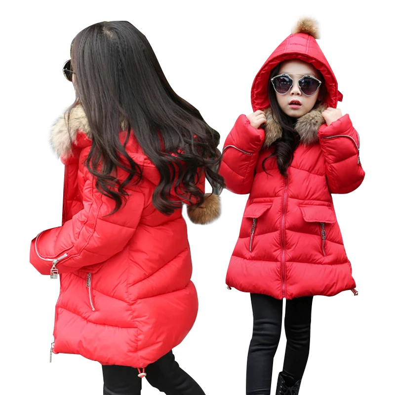 OLEKID Winter Jacket For Girls Brand Casual Hooded Thick Warm Girl Parka 4-13 Years Kids Outerwear Coat For Teenage Girls cartoon rabbit winter girls parka coats thick warm hooded children outerwear 5 14 years teenage kids sweater coat for girls