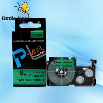 

5Pcs free shipping Compatible 6mm label tape XR-6GN1 for Casio EZ-Label printer KL-7400 KL-820 KL-120 KL-60 KL-170PLUS