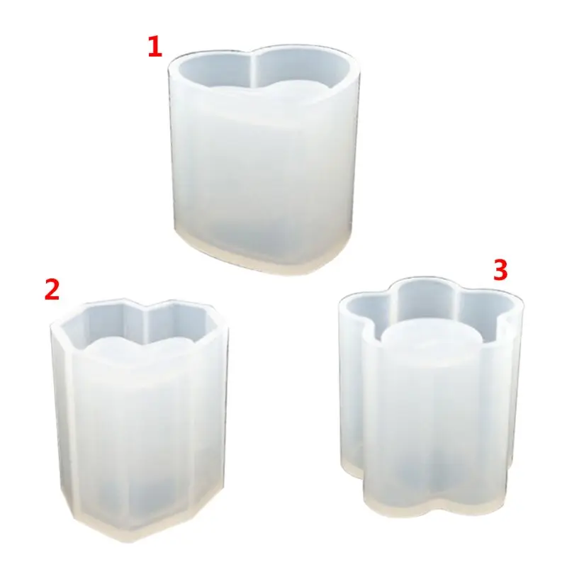 

Silicone Mold Pen Holder Container Storage DIY Epoxy Resin Flower Heart Shape Crafts Desk Decoration Jewelry Making Molds