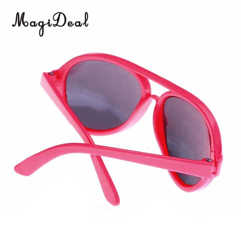 MagiDeal Fashion 1Pair Oval Frame Plastic Summer Glasses Sunglasses for 18 Inch   Dolls Dollhouse Acce Gift 5Colors