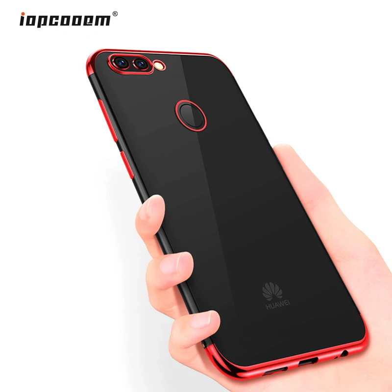 

Huawei Y9 2018 case cover gold plated TPU silicone back cover Enjoy 8 Plus capas iOPCOOEM original Huawei Y9 2018 case