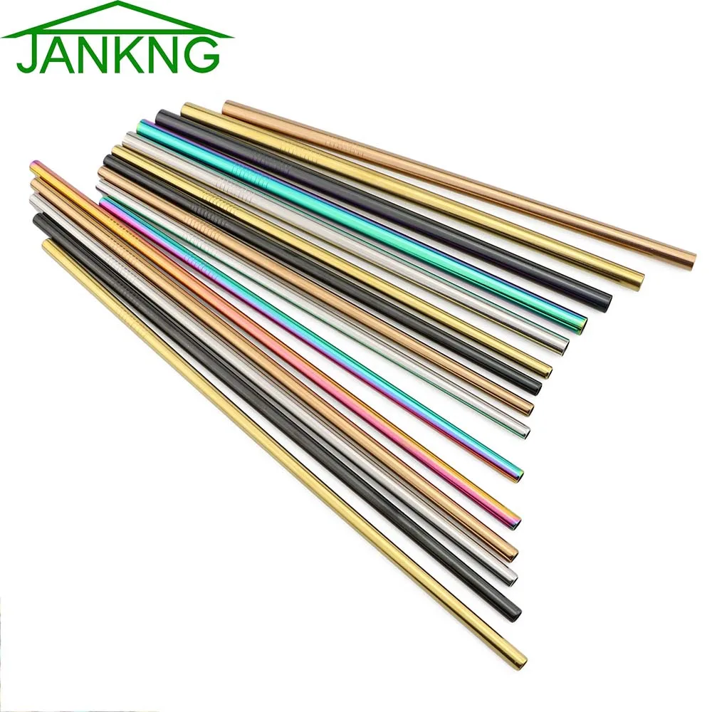 JANKNG Pajitas Rectas Reutilizables De Acero Inoxidable Pajita 