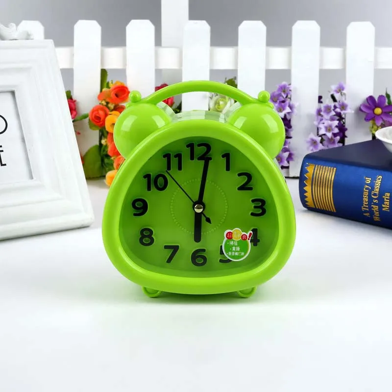 2017 Alarm Clock Plastic Desktop Table Clock Digital Watch Saat quartz Cartoon Small Clocks