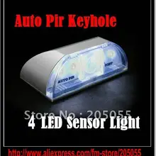 Авто ПИР Замочная скважина Пироэлектрический ИК-датчик светодиодный светильник инфракрасный детектор движения беспроводной 4 Светодиодный светильник-белый