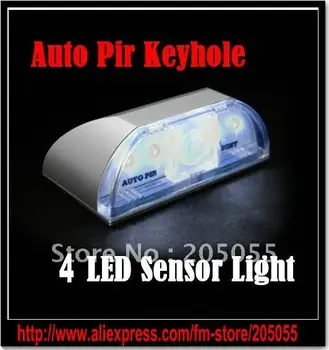 

Auto PIR Keyhole Pyroelectric IR Sensor LED Light Lamp Infrared Wireless Motion Detector 4 LED Light lamp-White