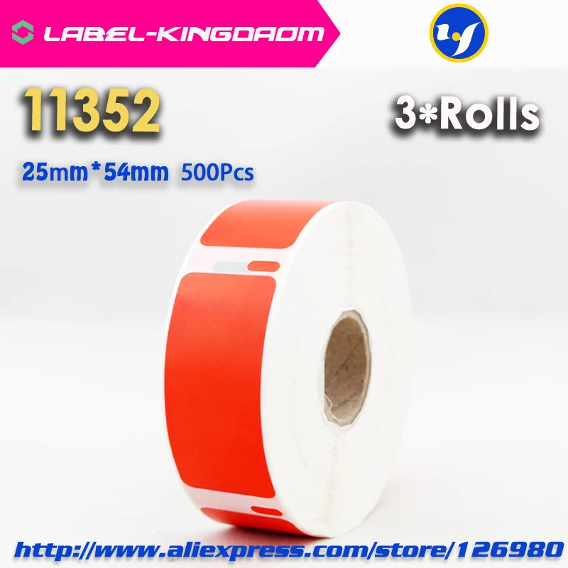 3 Rolls Dymo 11352 Red Color Generic Label 25mm*54mm 500Pcs Compatible for LabelWriter 450Turbo Printer Seiko SLP 440 450 | Компьютеры и