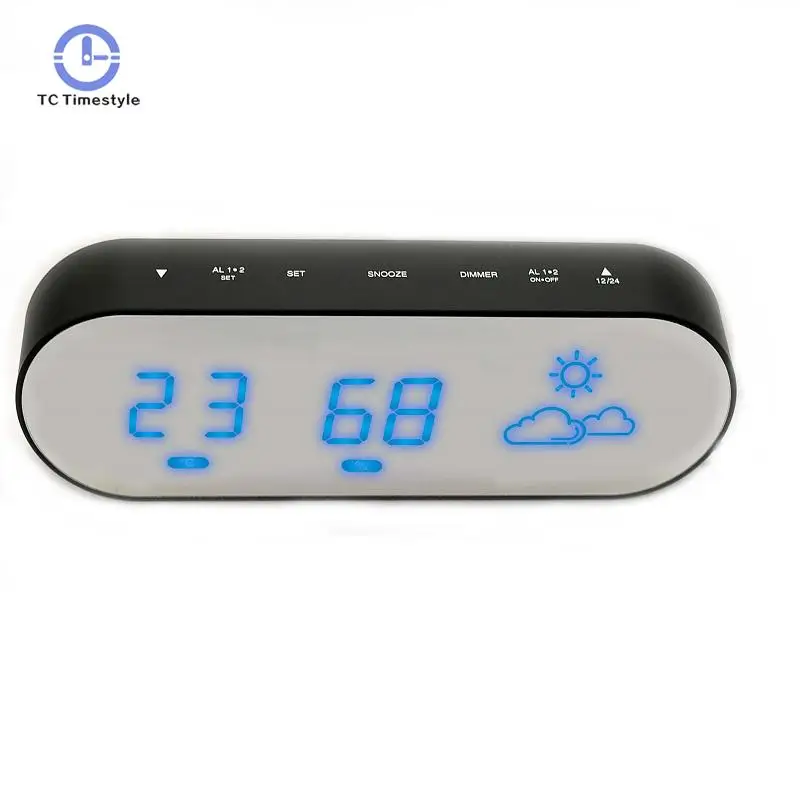 

Led Temperature Weather Forecast Clock Fashion Clock Student Bedside Electronic Alarm Clock Creative Silent Alarm Clock