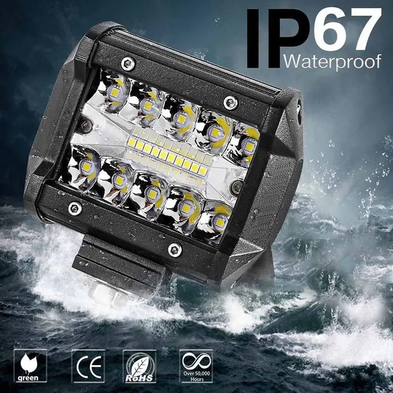 

4 Inch 60W LED Work Light Bar Combo Offroad Motorcycle SUV Foglights LED Light Bar for 4WD 4x4 ATV Truck