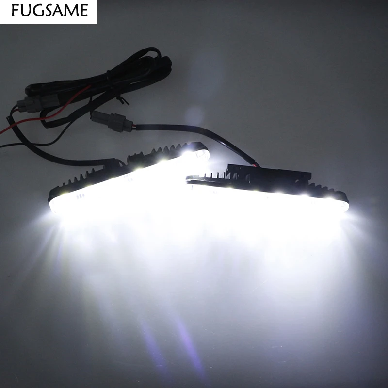 

FUGSAME Ultra Bright 12V 12W Daytime Running Lights highlight multi-function LED DRL turn lights