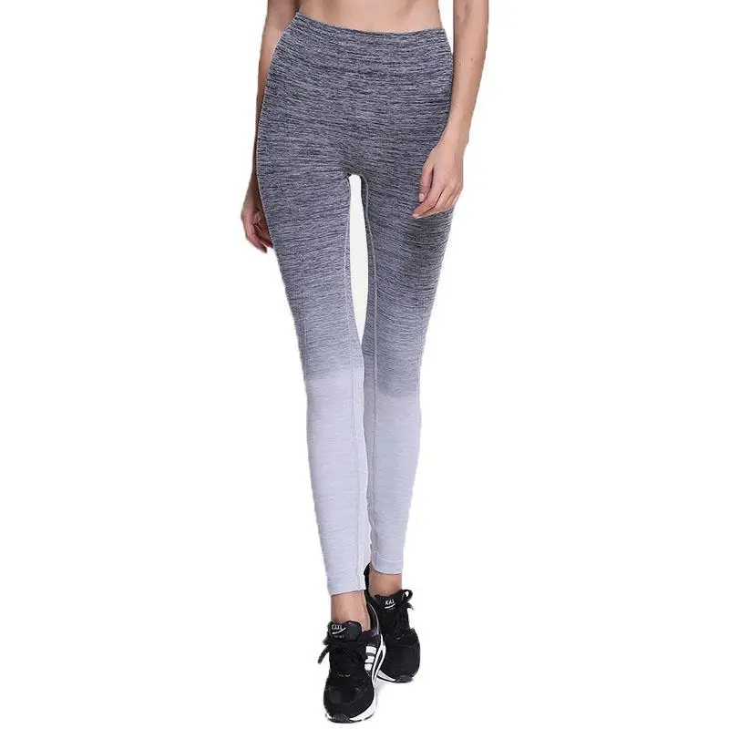 New Fashion Four Color Leggings Women Grident Workout Fitness High Waist And Elastic Quick Drying Trousers|leggings high waist|fitness legging