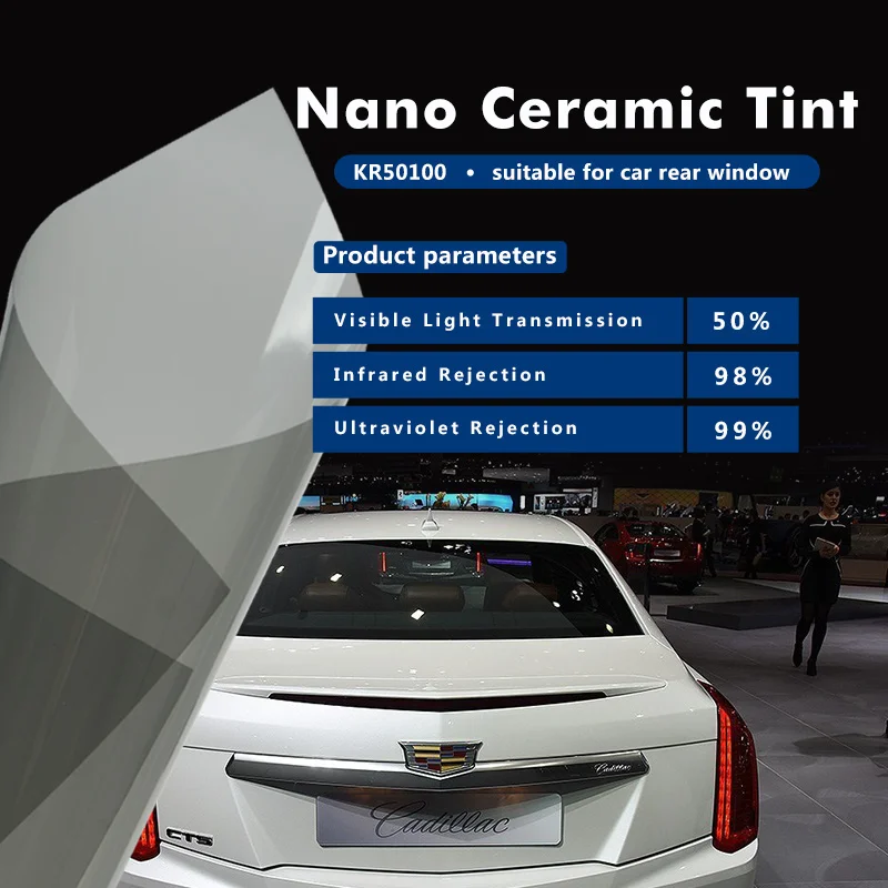 

Original SUNICE 100*200cm Car Window Tint 50%VLT Solar Tint Film Self-adhesive Car Sticker for Car Side/Rear Windows Glass Tint