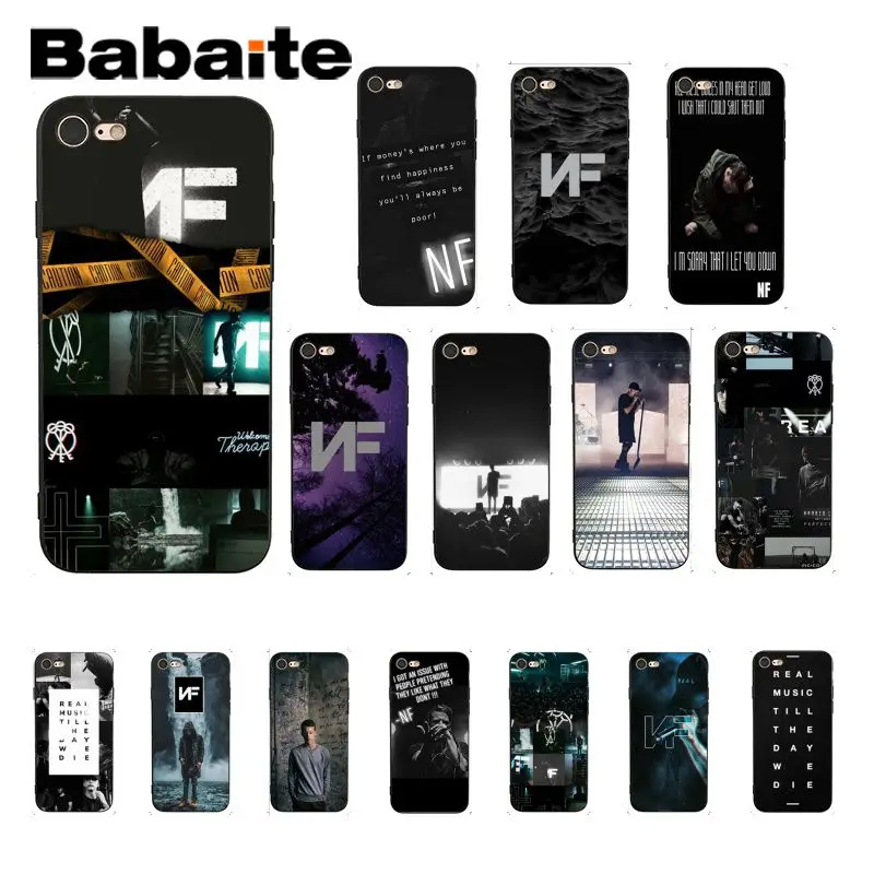 

Babaite Nate Feuerstein NF Cover Black Soft Shell Phone Case for iPhone X XS MAX 6 6S 7 7plus 8 8Plus 5 5S XR