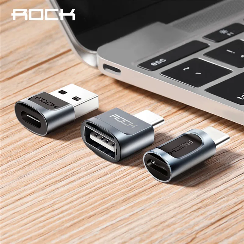 Адаптер-адаптер ROCK micro usb для освещения USB-C 3,1 OTG конвертер type-c type C для смартфонов Android разъем для зарядки и передачи данных