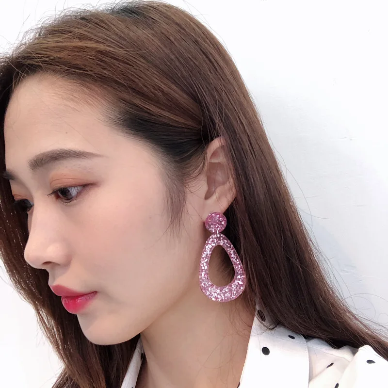 2-UJBOX-2018-Fashion-Resin-Color-Sequins-Water-Drop-Earrings-Women-Long-60mm-Long-Dangle-Earrings-Wholesale
