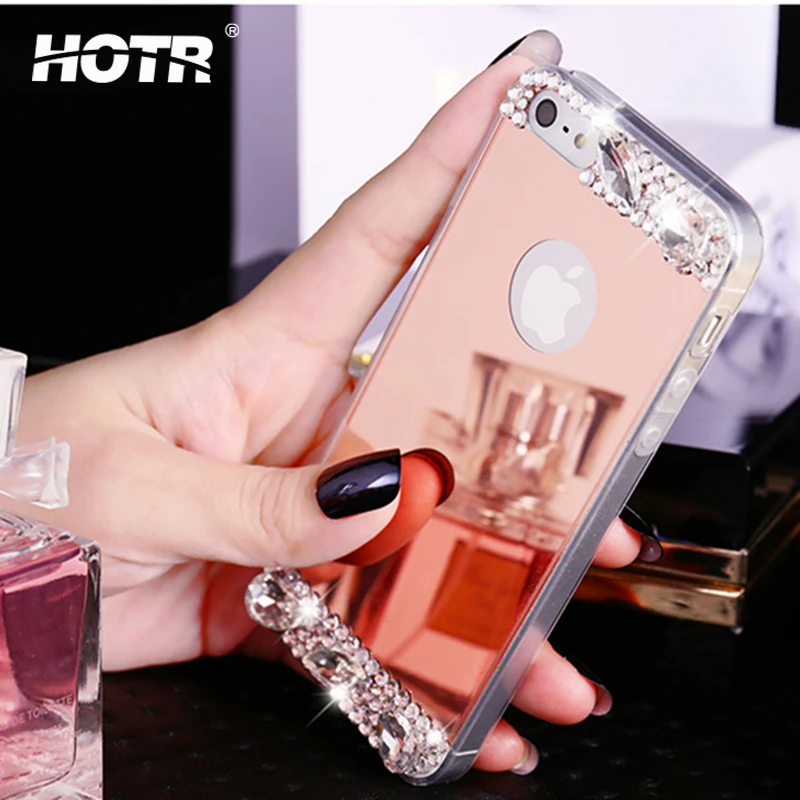 HOTR Luxury Diamond Mirror Case For Iphone 6 Case Full Protect Soft TPU Case For Iphone 6 6s 6plus Cover For iphone 6