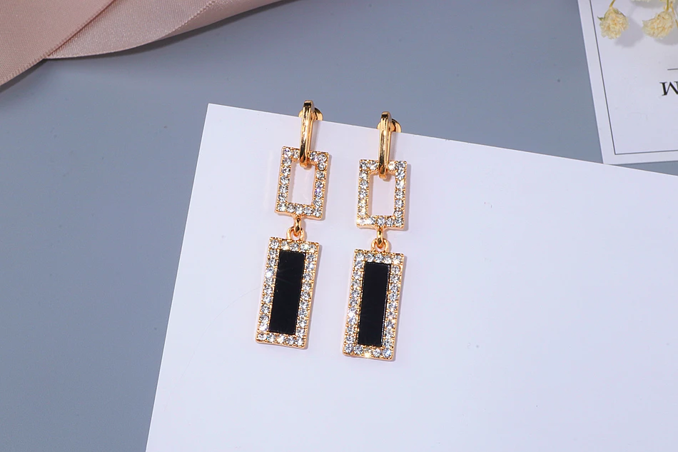 Новые Модные Простые темпераментные геометрические свисающие серьги Brincos золотого цвета очаровательные длинные висячие серьги с кристаллами для женщин подарок WX110