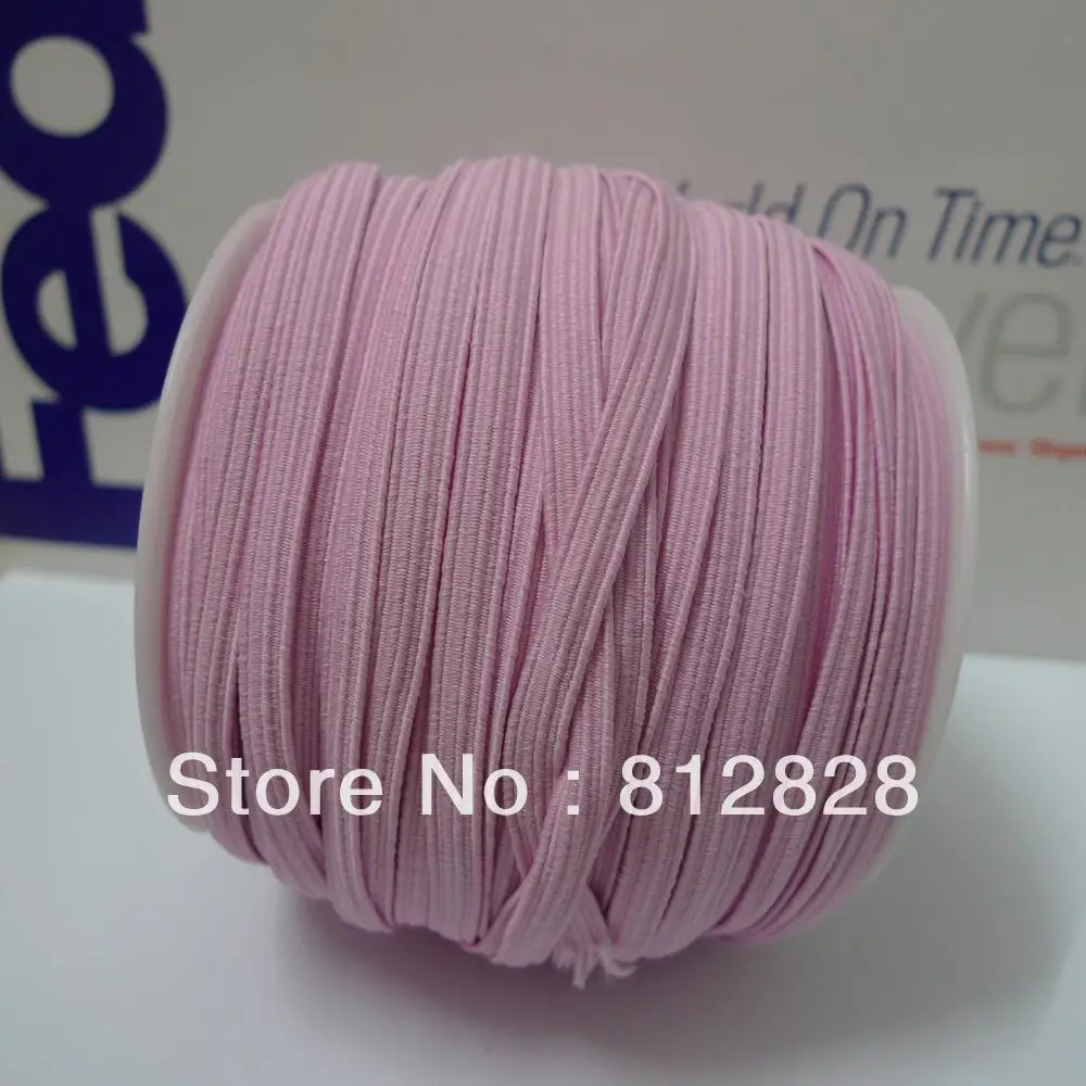 

50 Meters 1/4'' 6mm #18 Light Pink Colored Skinny Elastic Band