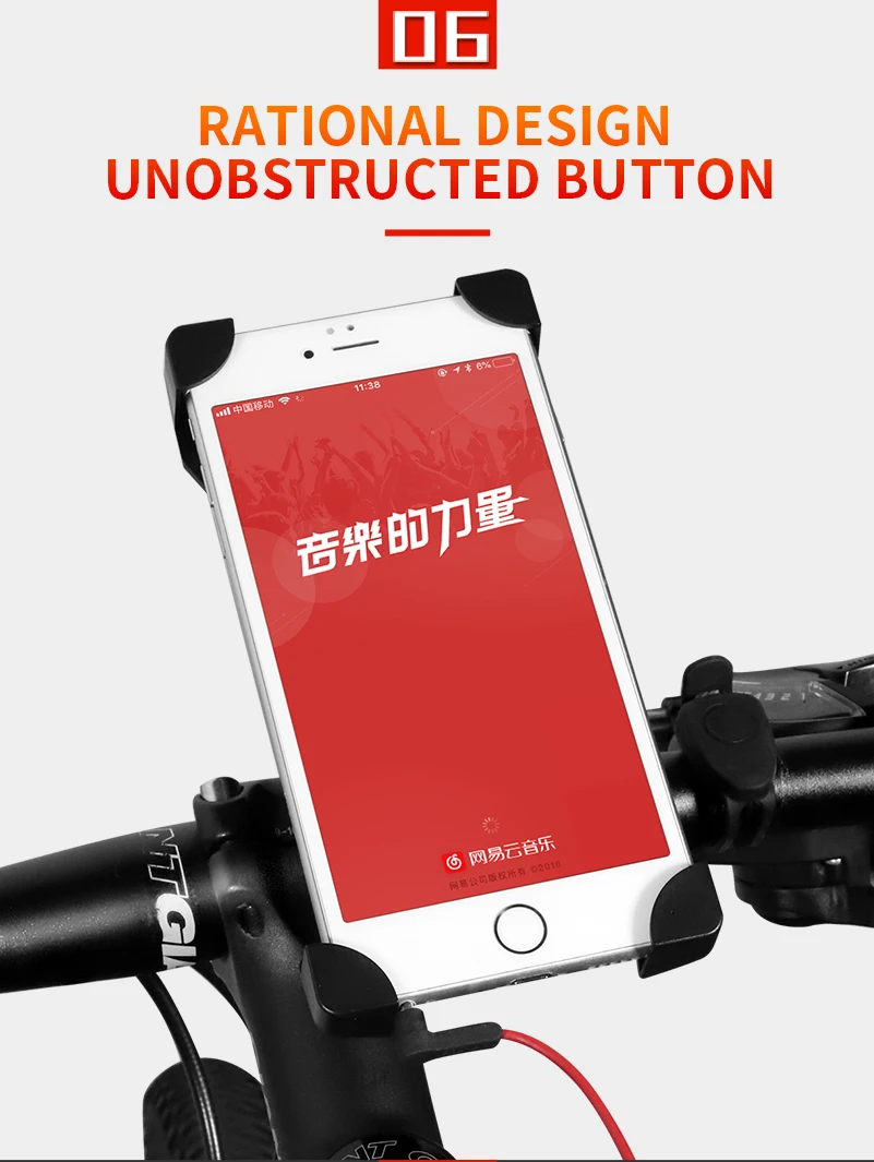 WEST BIKING держатель для велосипедного телефона с рогом, регулируемый кронштейн на 360 градусов для 3,5-6,5 дюймового смартфона, Аксессуары для велосипеда