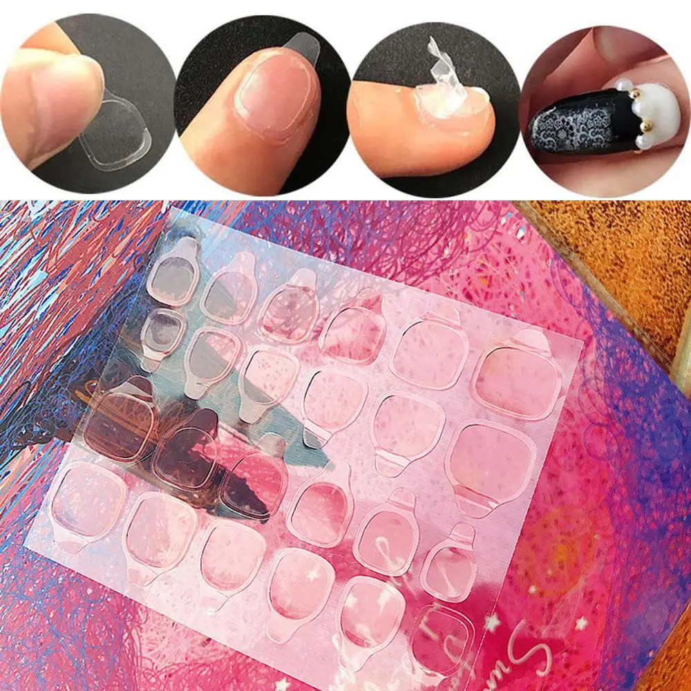 

5/10Sheets High Quality Clear Double side Sticker Flexible Adhesive Art Tapes False Nail Tips Fingernail Glue Extension Tools