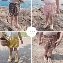 Г. Новая летняя Милая точечная волновая печать для маленьких девочек простые эластичные удобные эластичные шорты детские штаны