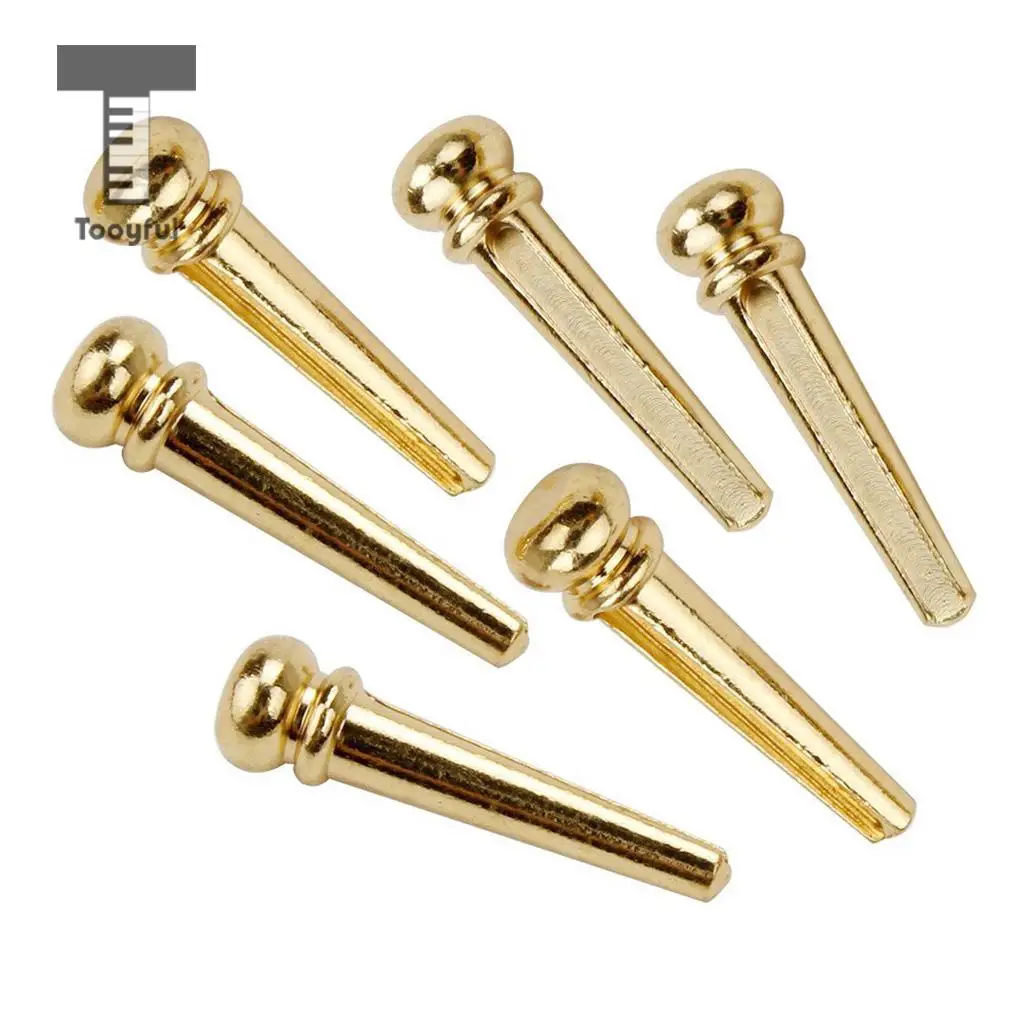Tooyful Brass Bridge Pins Peg Saddle Nut Set for 6-String Acoustic Guitar Accessory