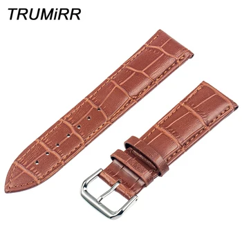 

22mm Watchband Genuine Leather Band Strap Bracelet Replacement for Moto 360 2 Gen 46mm 2015 Samsung Galaxy Gear 2 R380 R381 R382