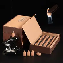 36 шт./кор. настоящий Сандал башня для благовоний Чай дым курильница для благовоний ароматный до конусы для ароматерапии