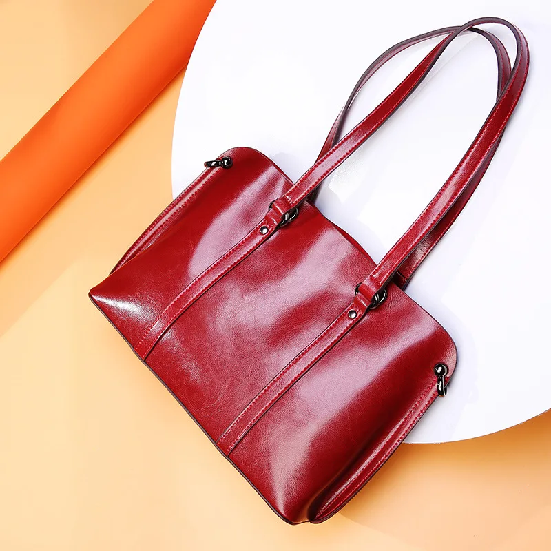 burgundy Luxe De blue Dames Mode Leathe Sac Sacs À Véritable Capacité Casual brown Nouvelle Épaule Designer Main Femmes Coréenne Coffee Grande H5wdqU
