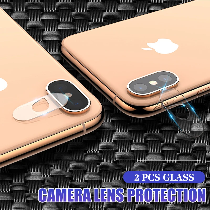 2 Pcs Camera Lens Protective Glass On The For iphone X Xr Xs Max 7 8 6