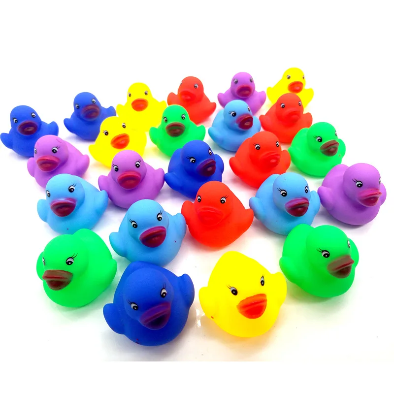 12pcs/lot Float Water Swimming Child’s Play Mouth Mini Small Colourful Rubber Duck Educational for Children Baby Bath Toys