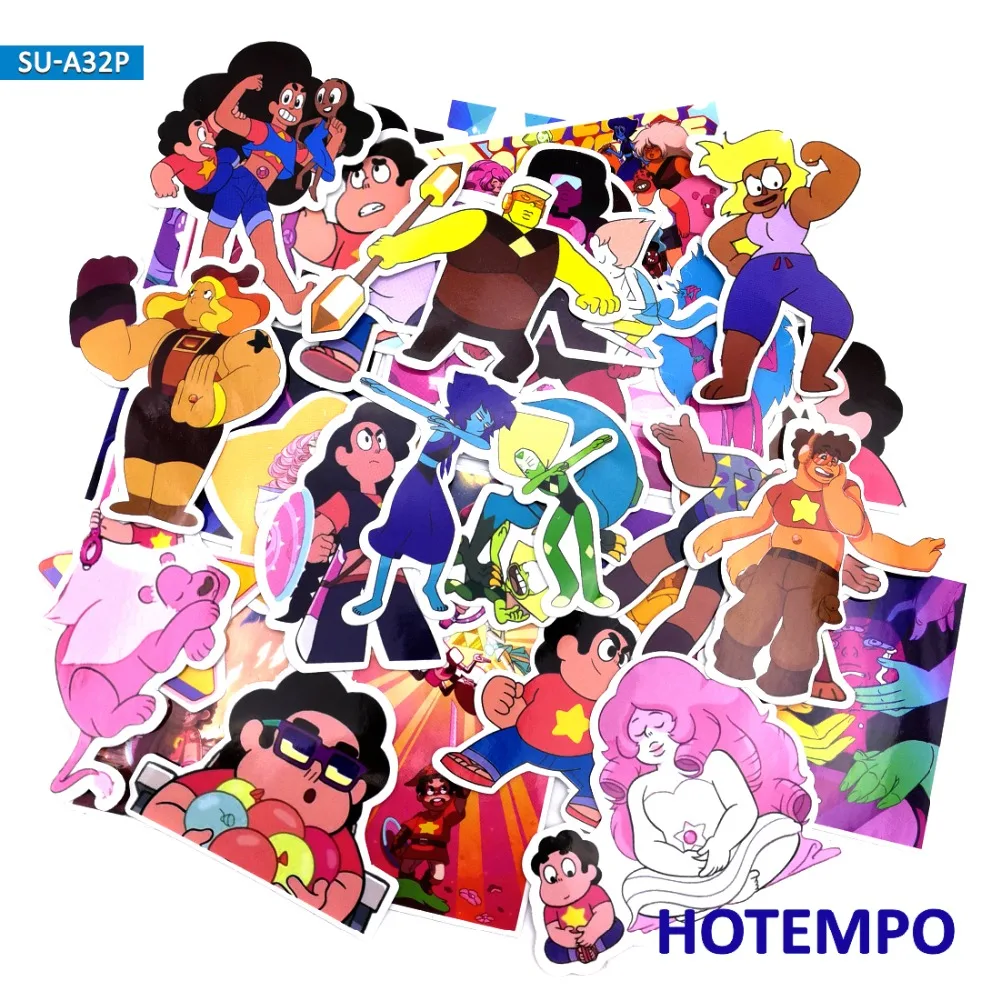 32 PCS Cartoon Animation Steven Universe Stickers for Laptop Skateboard