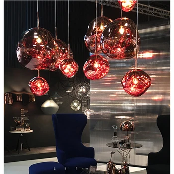 

JW Modern Glass LED Pendant Lamp Lights Melt Lava Crystal Light Kitchen Accessories Nordic Restaurant Home Chandeliers
