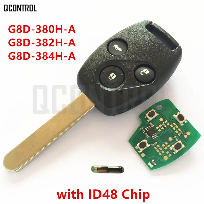 

QCONTROL Car Remote Key Suit for Honda for Accord CR-V HR-V Fit City Jazz Odyssey Shuttle Civic 3BT + ID48