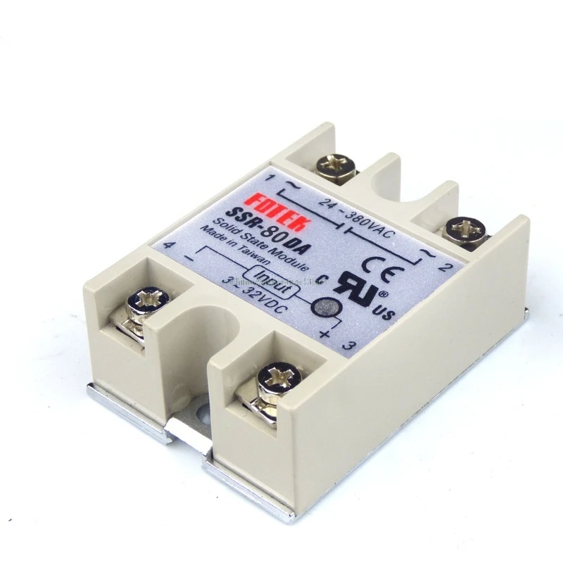 

1PCS SSR80DA SSR-80DA Manufacturer 80A ssr relay,input 3-32VDC output 24-380VAC